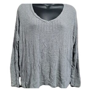 American Eagle Soft & Sexy Rib Knit Long Sleeve Shirt S Oversize Drop Shoulder